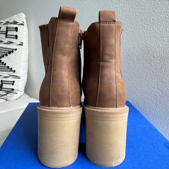 Dolce Vita Jade Chelsea Platform Boot Size 7.5 Camel Brown - Picture 3 of 11
